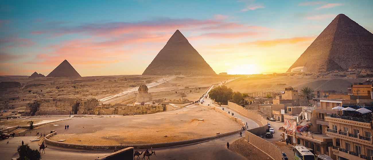 Pyramids and the Great Sphinx in Giza